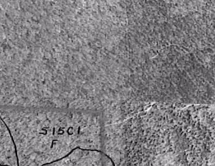 Aerial photograph of the AT&T Chatham site on Big Hole Road, Pittsboro NC, 1955