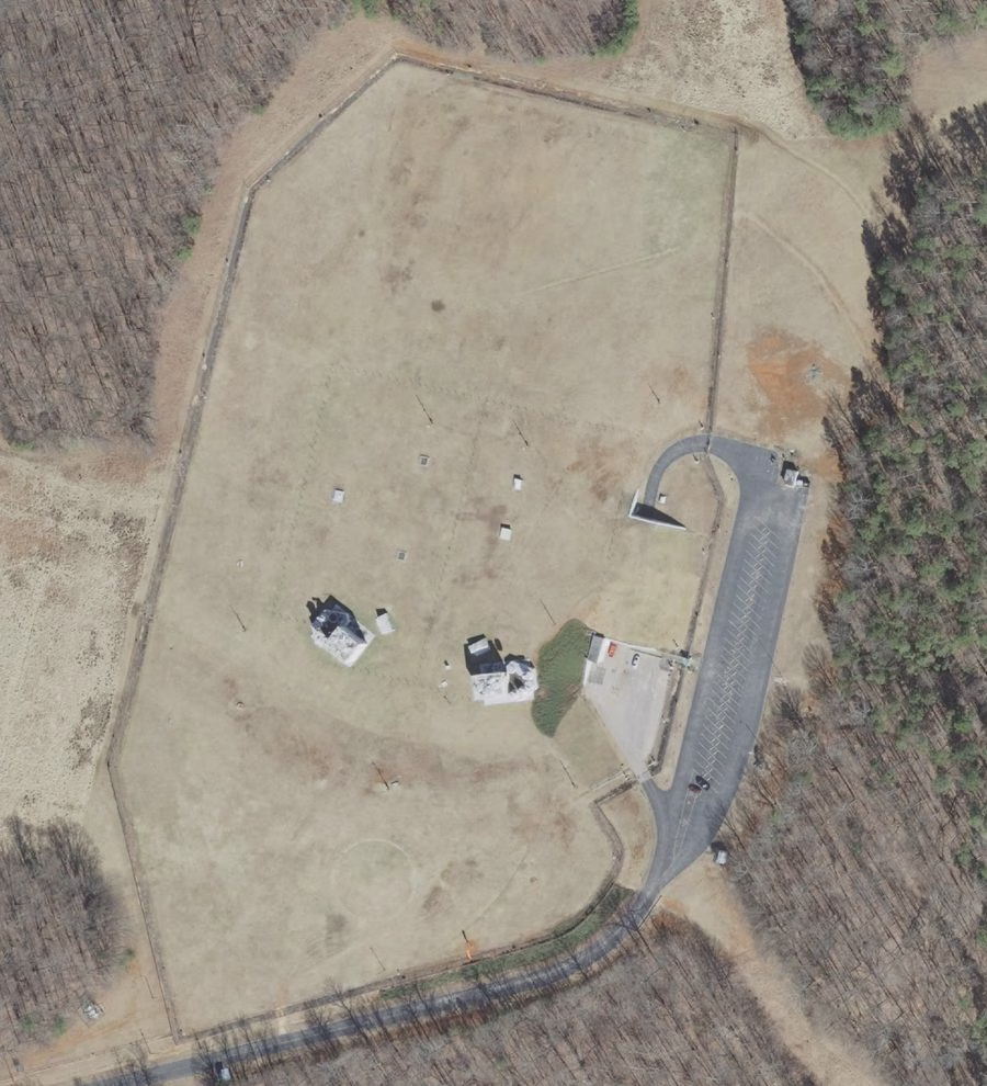 Aerial photograph of the AT&T Chatham site on Big Hole Road, Pittsboro NC, 2010